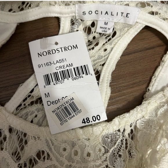 Socialite Cream Lace Tank Dress NWT Size M MSRP $48 - Picture 10 of 10